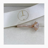 Solitaire with Hidden Halo & 3D Pave Band
