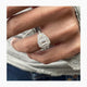3 Stone with Halo & Pave Band