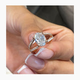 Solitaire with Hidden Halo & Pave Band