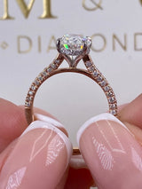 Laurel Engagement Ring 2ct TCW, 14K Gold