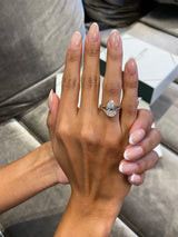 Ocean Engagement Ring 3ct TCW, 14K Gold