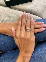 Ocean Engagement Ring 3ct TCW, 14K Gold