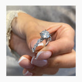 Solitaire with Hidden Halo & Pave Band