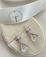 Diamond Stud Earrings 2 Carat White Gold 14K