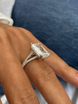 Solitaire with Hidden Halo and Pave Band