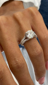 Blanche Engagement Ring 3.4ct TCW, 14K Gold