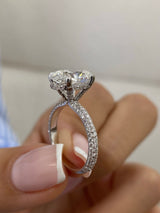 Anselma Engagement Ring 3.2ct TCW, 14K Gold