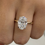 Olive Engagement Ring 3.1ct TCW, 14K Gold