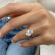Olive Engagement Ring 3.1ct TCW, 14K Gold