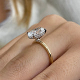 Olive Engagement Ring 3.1ct TCW, 14K Gold