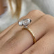 Olive Engagement Ring 3.1ct TCW, 14K Gold