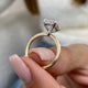 Olive Engagement Ring 3.1ct TCW, 14K Gold