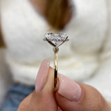 Olive Engagement Ring 3.1ct TCW, 14K Gold