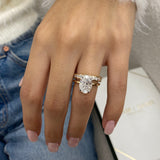 Olive Bridal Set Rings Set 4.5ct TCW, 14K Gold