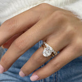 Olive Bridal Set Rings Set 4.5ct TCW, 14K Gold