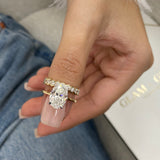 Olive Bridal Set Rings Set 4.5ct TCW, 14K Gold