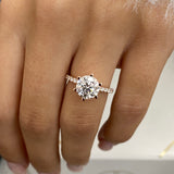 Solitaire with Side Stones & Pave Band
