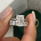 Rosa Bridal Set Rings Set 5.6ct TCW, 14K Gold