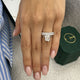 Solitaire with Hidden Halo & Matching Half Eternity Band