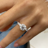 Eliza Engagement Ring 3ct TCW, 14K Gold