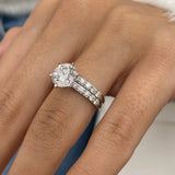 Solitaire with Pave Band & Matching Half Eternity Band