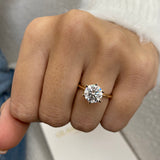 Daisy Engagement Ring 2 Carat Yellow Gold