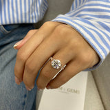 Miki Engagement Ring 3.4ct TCW, 14K Gold