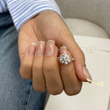 Miki Engagement Ring 3.4ct TCW, 14K Gold