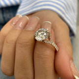 Miki Engagement Ring 3.4ct TCW, 14K Gold
