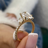 Aska Engagement Ring 3ct TCW, 14K Gold