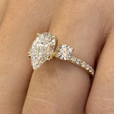 Aska Engagement Ring 3ct TCW, 14K Gold
