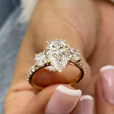3 Stone with Pave Band