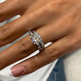 Tea Bridal Set Rings Set 3ct TCW, 14K Gold