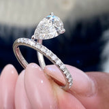 Ambre Engagement Ring 1.2ct TCW, 14K Gold