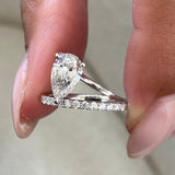 Ambre Engagement Ring 1.2ct TCW, 14K Gold