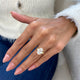 Fosette Engagement Ring 4ct TCW, 14K Gold