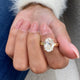 Fosette Engagement Ring 4ct TCW, 14K Gold