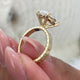 Fosette Engagement Ring 4ct TCW, 14K Gold
