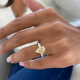 Jade Engagement Ring 2.4ct TCW, 14K Gold