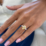 Jade Engagement Ring 2.40 Carat Two-Tone Gold