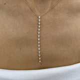 Diamond Lariat Necklace 0.9 ct Rose Gold
