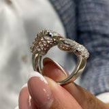 Diamond Wrap Ring 3.66 Carat White Gold 14K