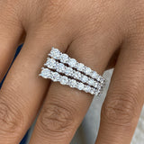 Diamond 3 Row Band Ring 2.9 ct White Gold