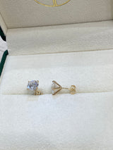Diamond Stud Fashion Earrings 4 ct Yellow Gold