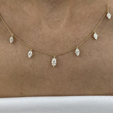 Diamond Charm Necklace 2 ct Yellow Gold