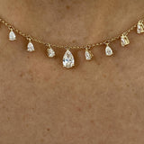 Diamond Chain Necklace 2.6 ct Yellow Gold
