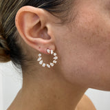 Diamond Hoop Earrings 3 ct Rose Gold