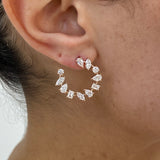 Diamond Hoop Earrings 2.9 ct Rose Gold