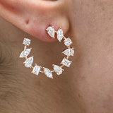 Diamond Hoop Earrings 2.9 ct Rose Gold