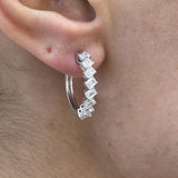 Diamond Hoop Earrings 1.6 ct White Gold